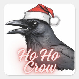 Ho Ho Crow Christmas Crow Stickers