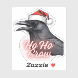 Ho Ho Crow Christmas Crow Stickers