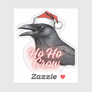 Ho Ho Crow Christmas Crow Stickers