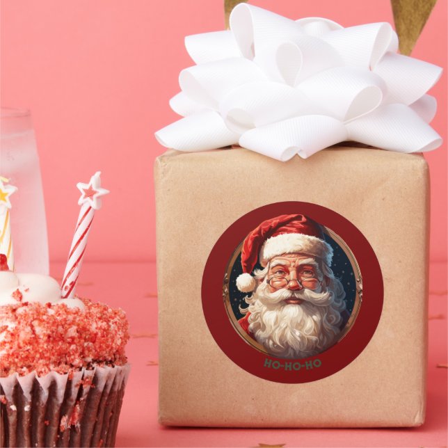 Ho Ho Happiness Classic Round Sticker (Party)