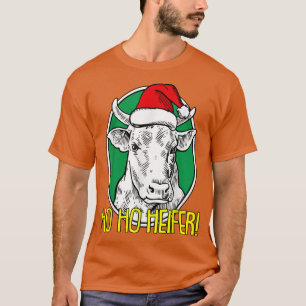 Ho Ho Heifer Christmas Cute Cow XMas Pajama Farm F T-Shirt