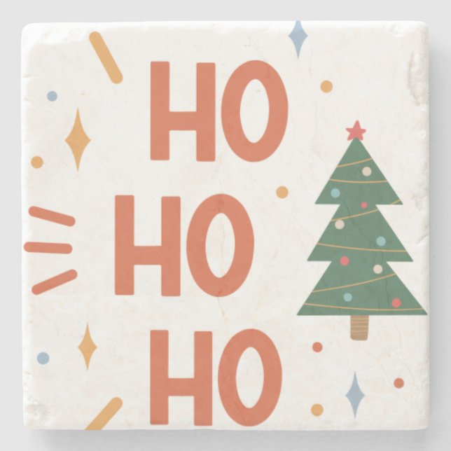 Ho Ho Ho 2 Stone Coaster (Front)