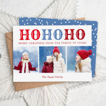 Ho Ho Ho | 3 Photo Collage Editable Colours Flat