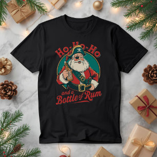 Ho Ho Ho and a Bottle of Rum – Funny Santa Tri-Blend Shirt