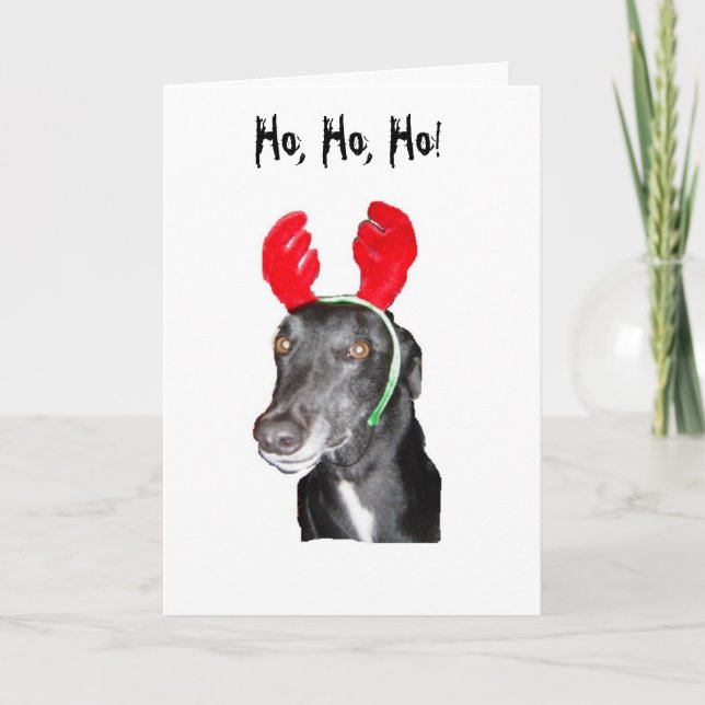 Ho Ho Ho! Antlers Holiday Card (Front)