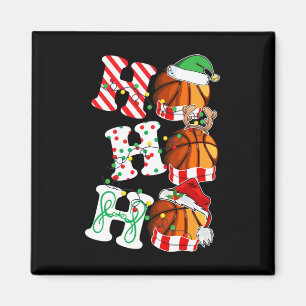 Ho Ho Ho Basketball Lights Santa Hat reindeer ELF  Magnet