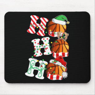 Ho Ho Ho Basketball Lights Santa Hat reindeer ELF  Mouse Mat