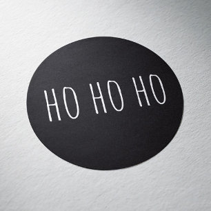 Ho Ho Ho. Black cute simple Christmas Holidays Classic Round Sticker