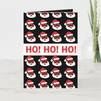 Ho Ho Ho Black Santa Greeting Card
