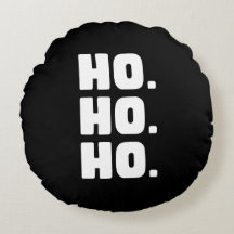 HO. HO. HO. Black & White With Buffalo Plaid Back