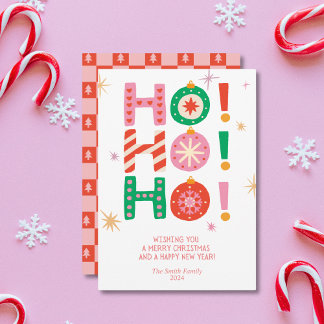 HO! HO! HO! Bright Fun Non-Photo Christmas Card