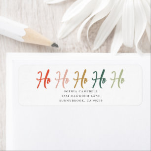 Ho Ho Ho Brush Calligraphy Christmas Label