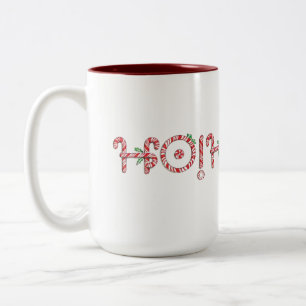 Ho, Ho, Ho Candy Canes Two-Tone Coffee Mug