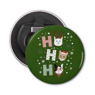 Ho Ho Ho Cats Merry Christmas Bottle Opener