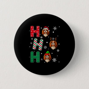 Ho Ho Ho Cavalier King Charles Spaniel Dog Santa E 6 Cm Round Badge