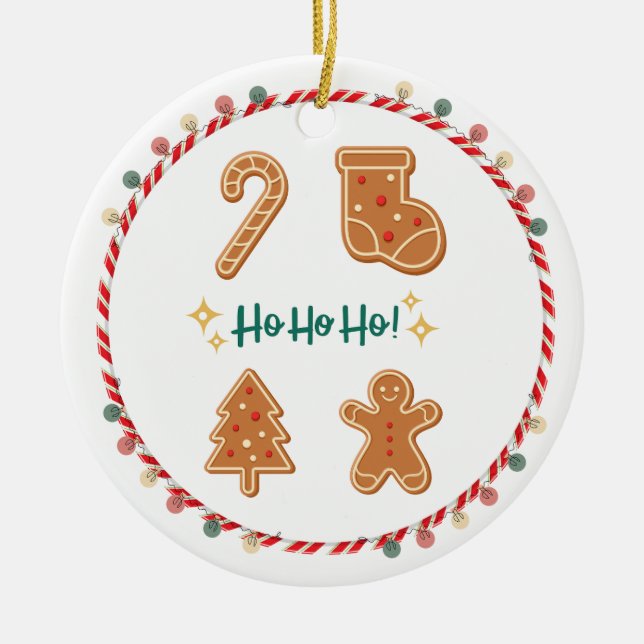 Ho Ho ho Ceramic Tree Decoration (Front)