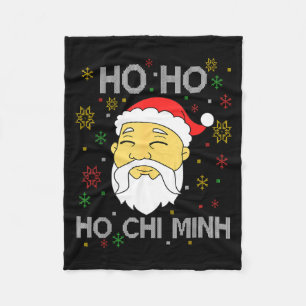 Ho Ho Ho Chi Minh Asian Vietnamese Santa Claus Chr Fleece Blanket