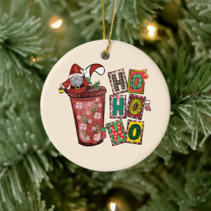 Ho Ho Ho Chirstmas Gnome Ceramic Tree Decoration