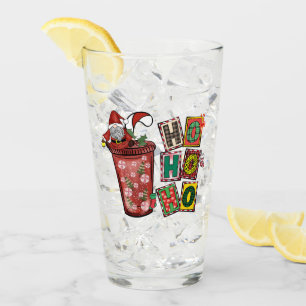 Ho Ho Ho Chirstmas Gnome Glass