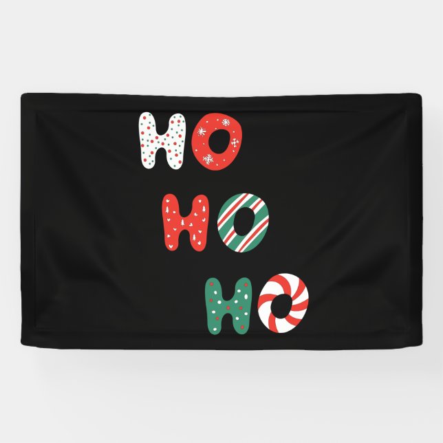 Ho Ho Ho Christmas 2.5x4 Vinyl Banner (Horizontal)