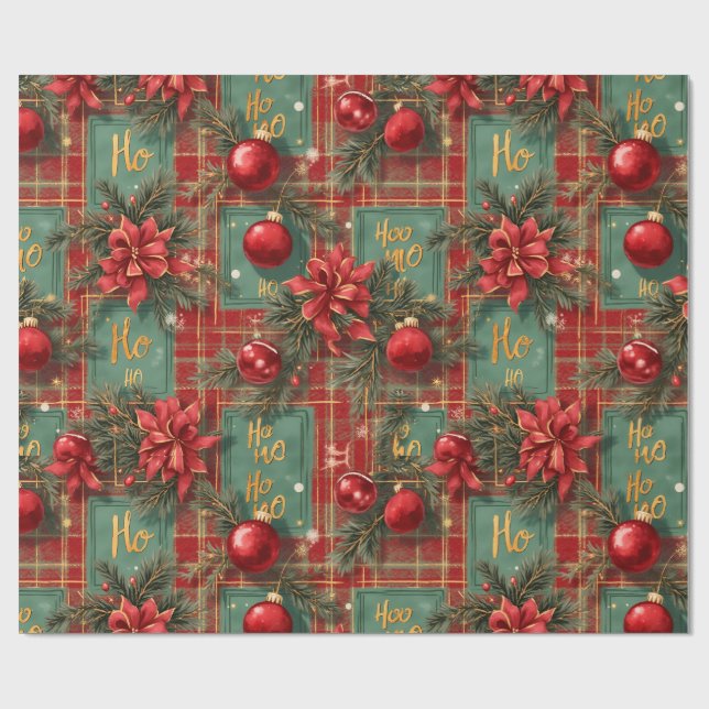  Ho-Ho-Ho, Christmas, Author Natasha Us   Wrapping Paper (Flat)