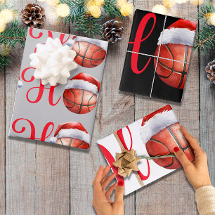 Ho Ho Ho Christmas Basketball  Wrapping Paper Sheet