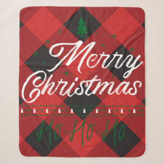 HO HO HO Christmas Camp Sherpa Blanket