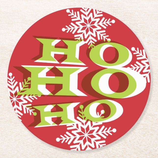 Ho Ho Ho Christmas Coaster (Front)