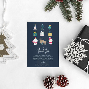 HO HO HO Christmas Couple Baby Shower Thank You Card
