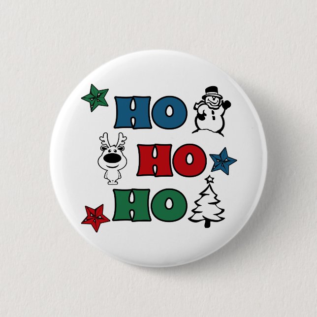 Ho-Ho-Ho Christmas design 6 Cm Round Badge (Front)