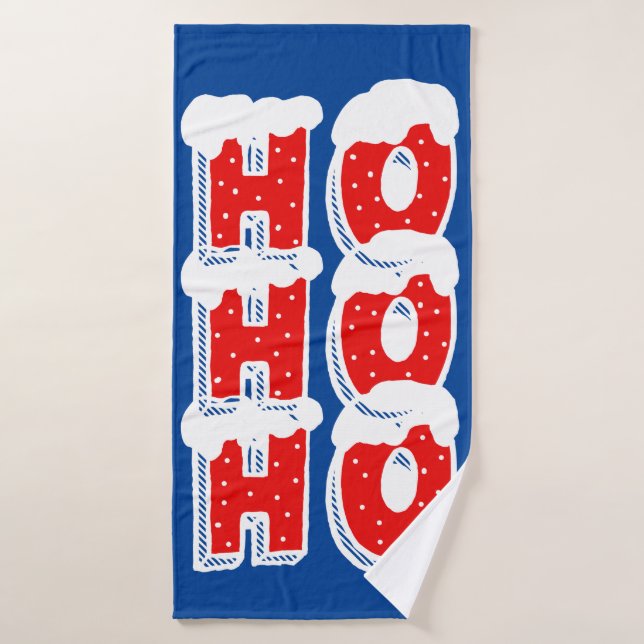 Ho Ho Ho Christmas Design Bath Towel Set (Bath Towel)