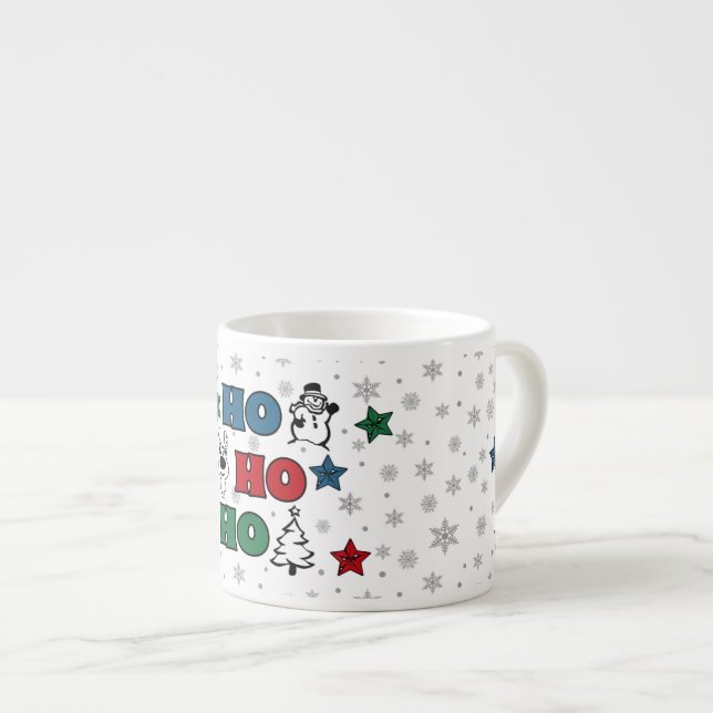 Ho-Ho-Ho Christmas design Espresso Cup (Front Right)