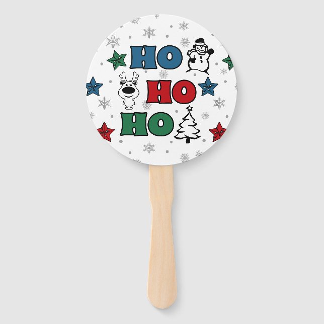 Ho-Ho-Ho Christmas design Hand Fan (Front)
