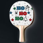 Ho-Ho-Ho Christmas design Ping Pong Paddle<br><div class="desc">Ho-Ho-Ho Christmas design with snowflakes,  snowman,  Christmas tree,  reindeer and colourful stars decoration on white background</div>