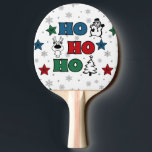 Ho-Ho-Ho Christmas design Ping Pong Paddle<br><div class="desc">Ho-Ho-Ho Christmas design with snowflakes,  snowman,  Christmas tree,  reindeer and colourful stars decoration on white background</div>