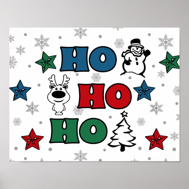 Ho-Ho-Ho Christmas design Poster (Front)