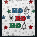 Ho-Ho-Ho Christmas design Shower Curtain<br><div class="desc">Ho-Ho-Ho Christmas design with snowflakes,  snowman,  Christmas tree,  reindeer and colourful stars decoration on white background</div>