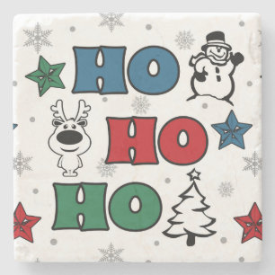 Ho-Ho-Ho Christmas design Stone Coaster