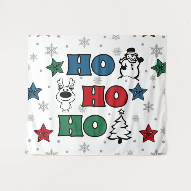 Ho-Ho-Ho Christmas design Tapestry (Front (Horizontal))