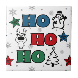 Ho-Ho-Ho Christmas design Tile