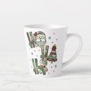 Ho Ho Ho Christmas Festive Patchwork Latte Mug