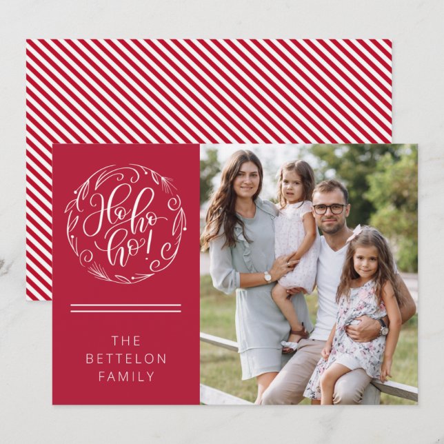 Ho ho ho! Christmas Flat Holiday Photo Card  (Front/Back)