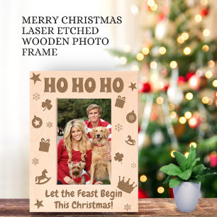 HO HO HO Christmas Greetings Personalised Gift Etched Frames