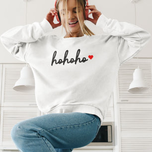 Ho Ho Ho Christmas Heart Modern Minimalist Sweatshirt