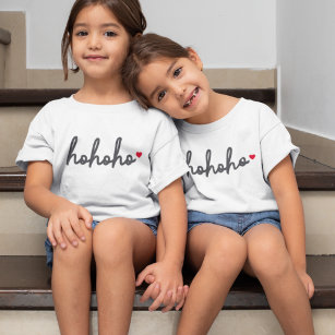 Ho Ho Ho   Christmas Heart Modern Minimalist Toddler T-Shirt