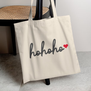 Ho Ho Ho Christmas Heart Modern Minimalist Tote Bag