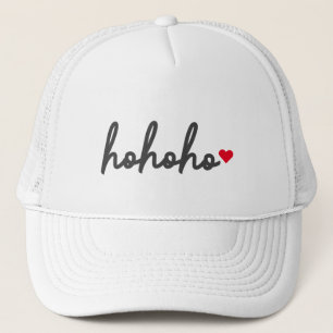 Ho Ho Ho Christmas Heart Modern Minimalist Trucker Hat