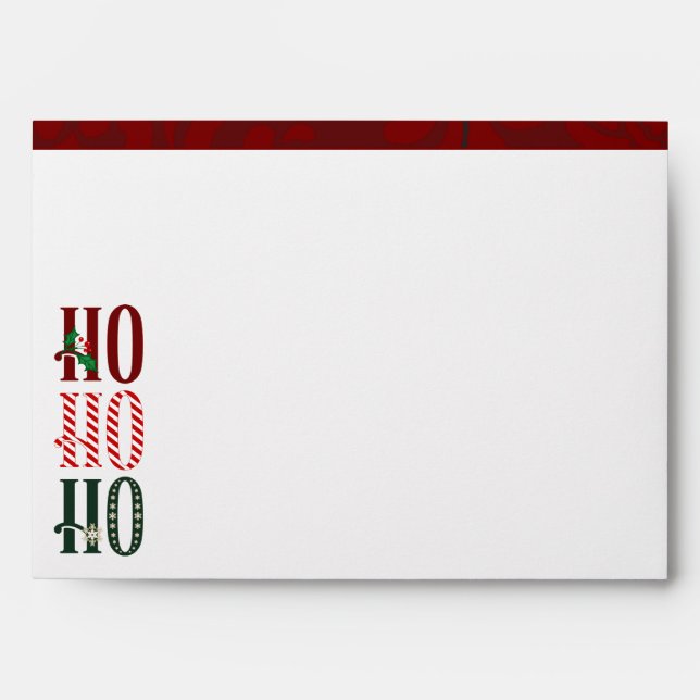 Ho Ho Ho Christmas Holiday 5x7 Envelope (Front)