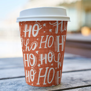 Ho Ho Ho Christmas Holiday Chic Modern Coffee Paper Cups