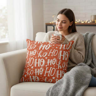 Ho Ho Ho Christmas Holiday Chic Modern Cushion